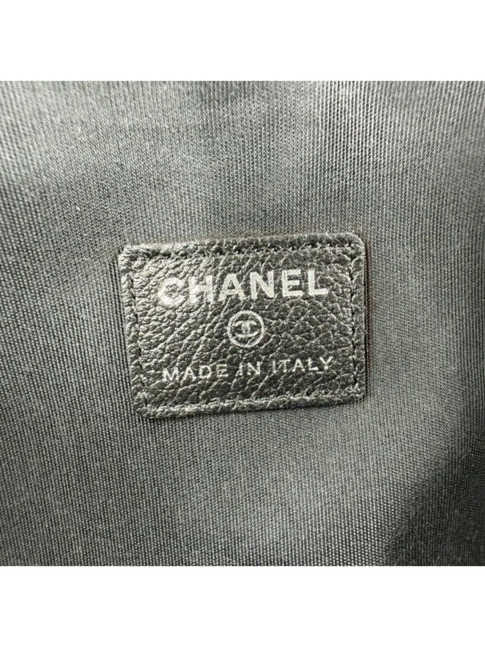 Chanel Pouch Camellia CC Logo Case Leather Black Silver